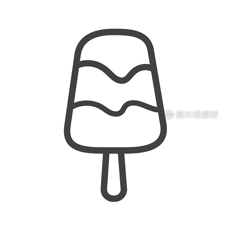 Summer popsicle party Flat Simple outline Design Icon